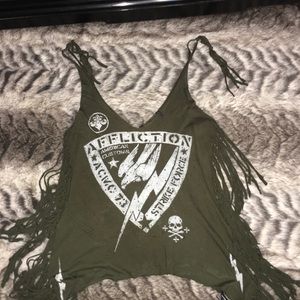 Olive Green Affliction Tank Top